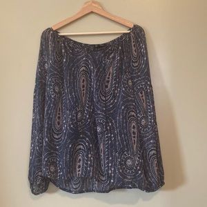 Lucky Brand blue print long sleeve shirt.